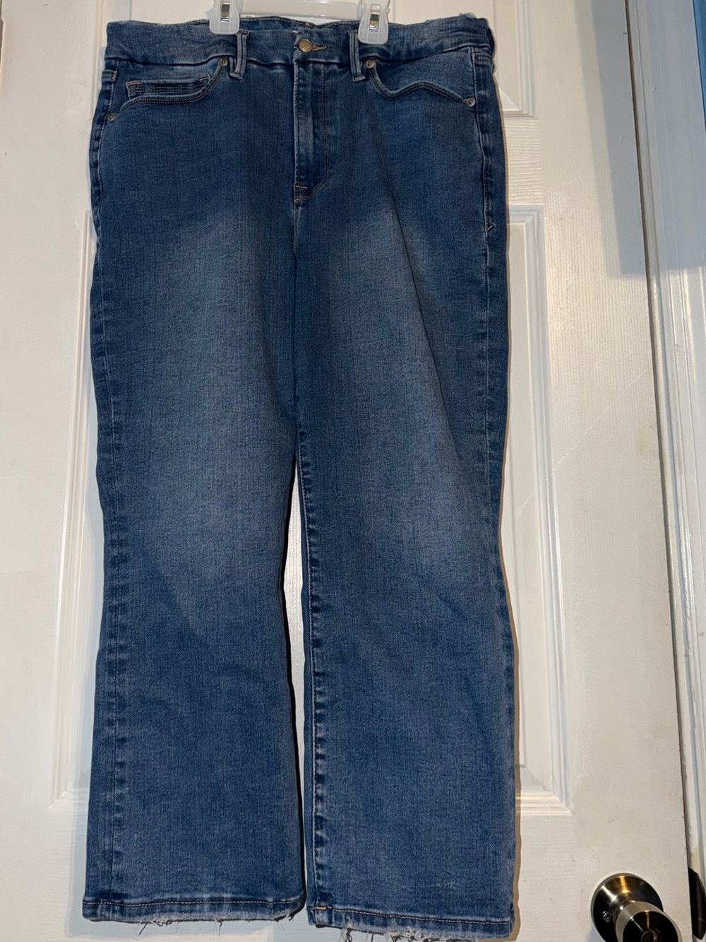 Good American Blue Good Petite Straight-Leg Jeans 14-18